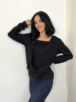 Демісезонна жіноча кофтинка «Alisia» оптом | Норма і батал | Розпродаж моделі Чорний, 42-44