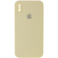 Чохол для iPhone XS Silicone Case Square Full Camera Protective (AA) (Жовтий/Mellow Yellow) - купити в SmartEra.ua