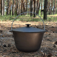 Казан туристический КТ-10 чугунный с крышкой 10л