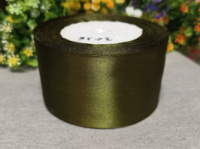 Атласная лента/ 5 см/ 23 метра/  хаки 2