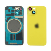 Заднее стекло корпуса для Apple iPhone 14 Yellow (жёлтое) с рамкой и стеклом камеры