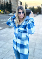 Сорочка в клітинку оверсайз «Ultra» оптом | Норма | Распродажа модели 42-44, Електрик