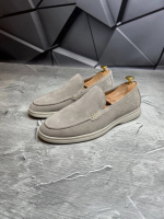 Лоферы мужские замшевые LORO PIANA Suede LUX BEZH! Туфли мужские Лоферы бежевые! Натуральна ЗАМША!