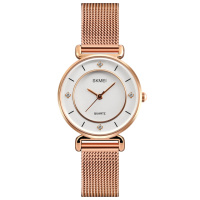 Жіночий наручний годинник Skmei 1330SRG Rose Gold з металевим браслетом та мінеральним склом