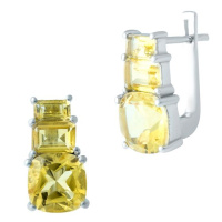 Серебряные серьги CatalogSilver с цитрином nano (1950173)