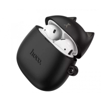 Беспроводные наушники вкладыши в кейсе HOCO EW45 + силиконовый кейс Кот Черный