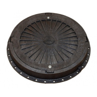 Люк пластмассовый легкий №2 (черный) с замком  (5тн)