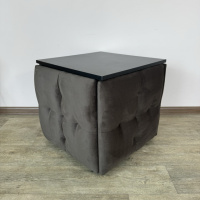 Пуф-трансформер 5в1 Остин-4 со столиком велюр серо-коричневый/черный 5-5-9005