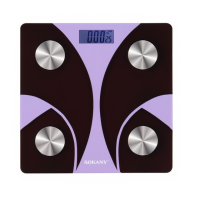 Смарт весы электронные Sokany 26х26 см до 180 кг с Bluetooth Фиолетовый SK-19029V