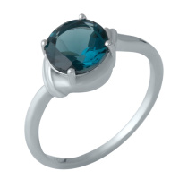 Срібне кільце Silver Breeze з натуральним топазом Лондон Блю 17.5 розмір (1988503)