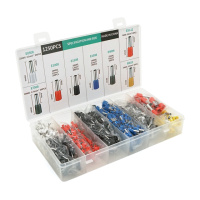 Набор клемм/наконечников 1250шт(E0508w-200 E2508b-250,E1008r-200,E1508bl-250,E4009gr-100,E7508gr-200,E6012y-25,E1012r-25)в боксе