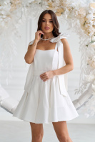 Коктейльна Сукня Банти Атлас 25028 Молочна