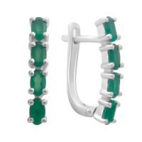 Серебряные серьги CatalogSilver с натуральным агатом (2181712)