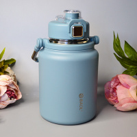 Місткий термос 1500 ml блакитний