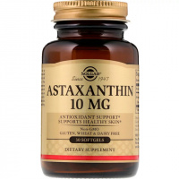 Астаксантин, Astaxanthin, Solgar, 10 мг, 30 желатиновых капсул