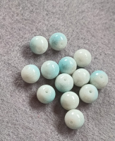 Бусины керамика/ 8 мм/ цена за 1 шт/ бело-голубой