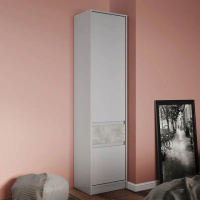 Шкаф-пенал закрыт с полками и ящиком Эверест Стайл-500 50х39х203 см Кашемир/Бетон (DTM-071151)