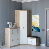 Прихожая Эверест Соната комплект 15 (модульная - 3 элемента) дуб сонома + белый (DTM-2528)