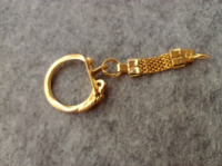 Фурнитура для брелка с цепочкой/ диаметр кольца 22 мм/ цвет - лимонное золото/ цена указана за 1 шт