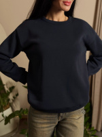 Базовий однотонний світшот «Stand» оптом | Батал Темно-синій, 50-52