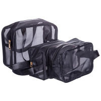 Набор прозрачных женских косметичек для дома 3 (шт) Черный HP-16-5K