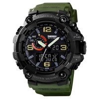 Чоловічий годинник Skmei 1520AG Black-Military Wristband тактичний з комбінованим циферблатом