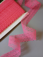 Кружево гипюр / 3  см / коралловый / 1 метр