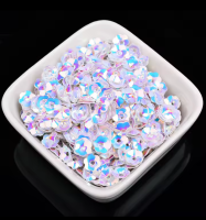 Пайетки цветок / 6 мм / радужные голубые / 5 гр
