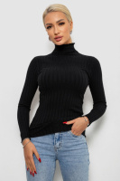 Гольф жіночий однотонний, колір чорний, 204R040