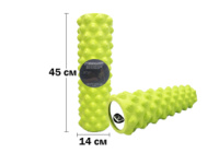 Массажный ролик EasyFit Grid Roller Extreme 45 см Салатовый