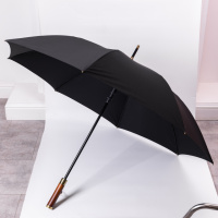 Классический зонт-трость полуавтомат из полиэстера 8 спиц диаметр 124 см Черный HP-23-6B