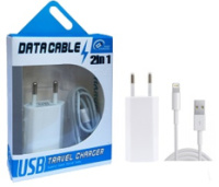 СЗУ USB 2 в 1 для IPHONE 5/6 1000 mAh WHITE (77604)