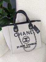 Сумка шопер Chanel Deauville Large молочний