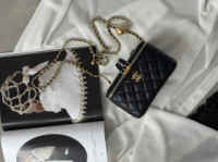 Сумка Chanel Classic Lambskin Pearl Crush Vanity Bag Premium чорний
