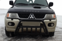 Кенгурятник WT002 Black (нерж) для Mitsubishi Pajero Sport 1996-2007 гг