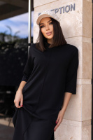 Трикотажна сукня вільного крою «Berry» | Норма і батал Чорний, 42-44