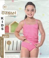 Комплект для дівчинки майка + трусики — у горошок.  7-8, 9-10 років