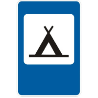 Дорожный знак 6.18 - Кемпинг. Знаки сервиса. ДСТУ 4100:2002-2014.