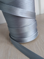 Косая бейка х/б , 1,5см - 50 полиэстер, заказ кратно метру. цвет серый