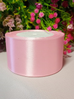 Атласная лента/ 5 см/ 23 метра/ розовый 1