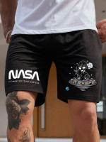 Чорні чоловічі стильні шорти з ДТФ