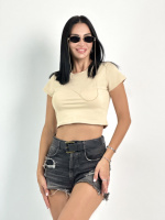 Облягаюча укорочена футболка «Kim» оптом | Розпродаж моделі