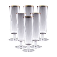 Набір келихів для шампанського фігурних ребристих 300 мл 6 штук