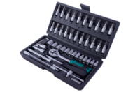 Набор инструмента Сила - 1/4« x 46 ед. зеленый 1 шт.