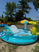 Дитячий ігровий центр 201×170×84 см з гіркою аквапарк Алігатор надувний басейн Intex 57165