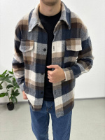 Стильна та тепла чоловіча сорочка комбінована №3