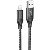 Кабель для айфону Borofone BX56 Світлодіодний USB to Lightning (1m), Black - купити в SmartEra.ua