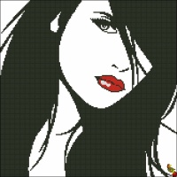 Схема для вышивки Красотка в монохроме