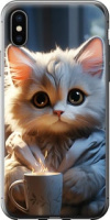 Чехол на iPhone XS White cat 5646u-1583