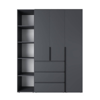 Шкаф распашной комбинированный №8 ART IN HEAD Light 1600x500x2200 Графит (LTK087000000)